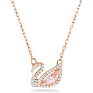 Dây Chuyền Nữ Swarovski Dazzling Swan Necklace Multi-Colored Rose-Gold Tone Plated 5469989 Màu Vàng Hồng